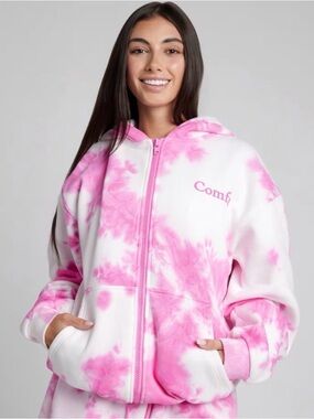 NEW Minimalist Zip Hoodie COMFRT strawberry swirl size M